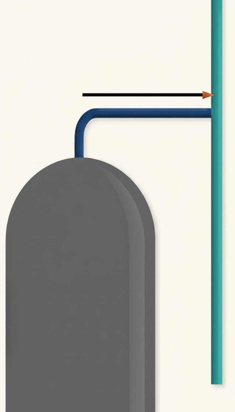 An open vented hot water cylinder fed by gravity from a cold water storage cistern — the traditional arrangement still found in older properties