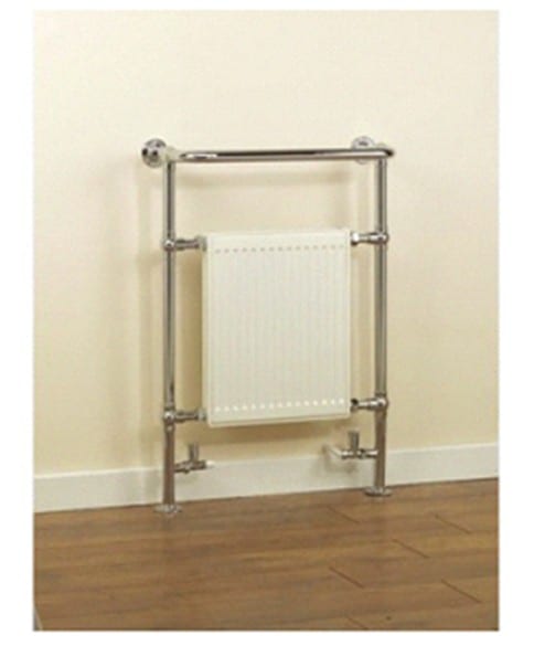Low surface temperature radiator with protective casing, used in care environments to prevent burns