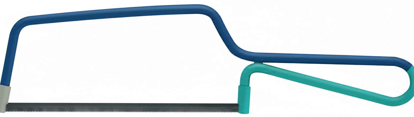 A small-frame junior hacksaw used for cutting smaller pipe, threaded rod and metal trim