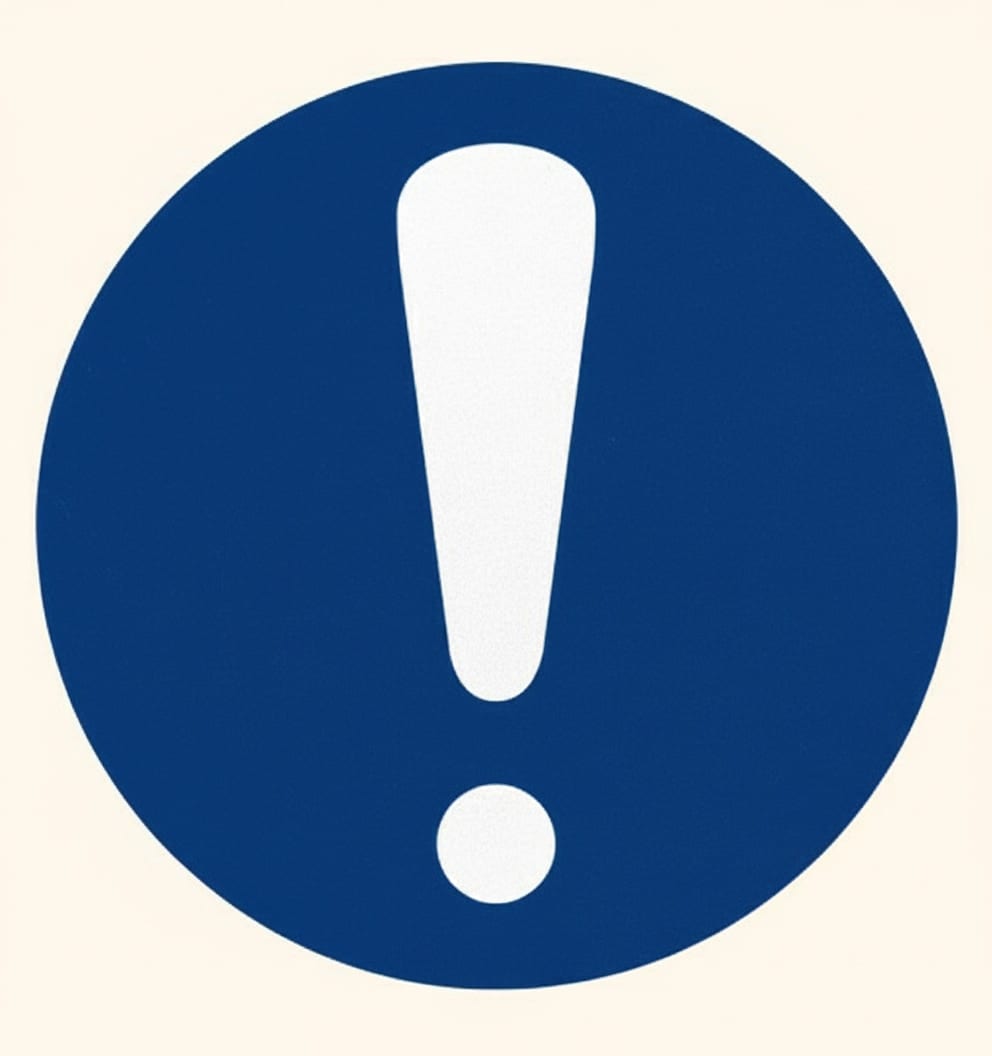 Blue circular mandatory sign requiring an action to be taken, such as wearing specific PPE